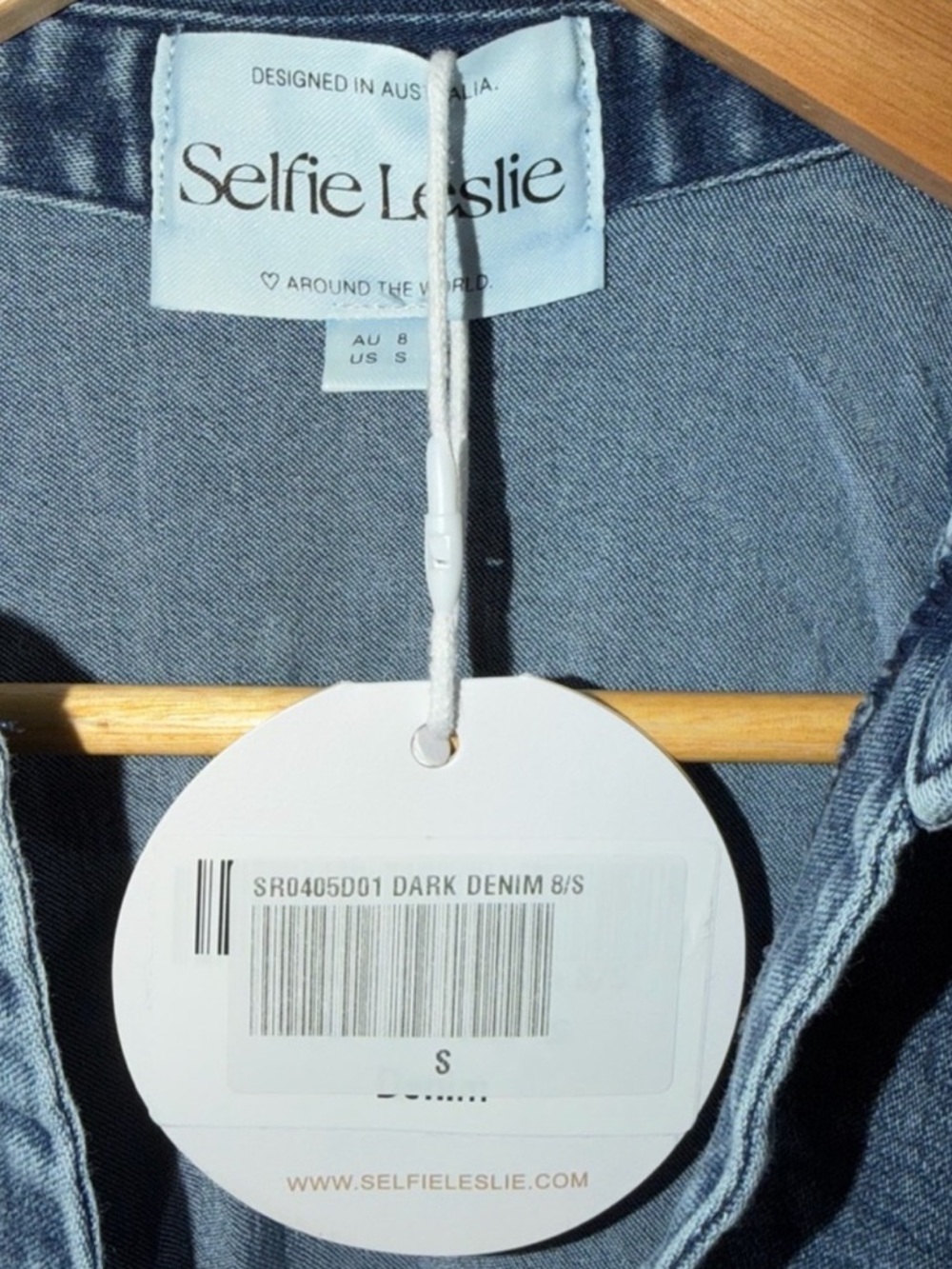 Selfie Leslie NWT Denim Sleeveless Y2K Mini Dress Size Small - Picture 3 of 4